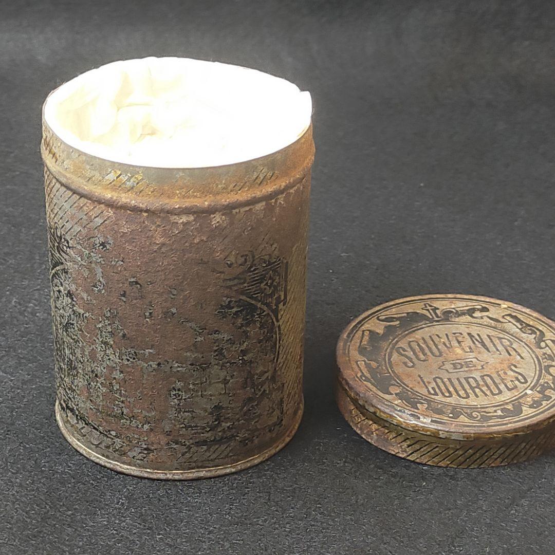 フランス製 ルルドの泉 聖母マリア 聖水グラス アシッドエッチング 金彩