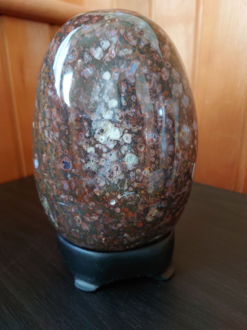 津軽　錦石　台座付き　鑑賞石　青森県津軽西海岸　自然石　盆石　水石