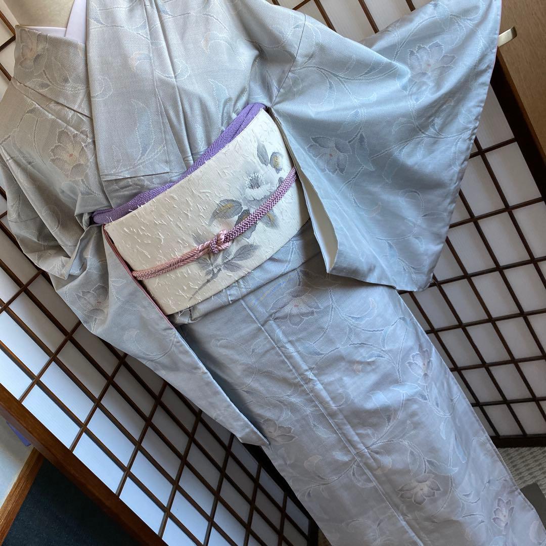 値下げ　白大島　色大島　オリエンタル花唐草