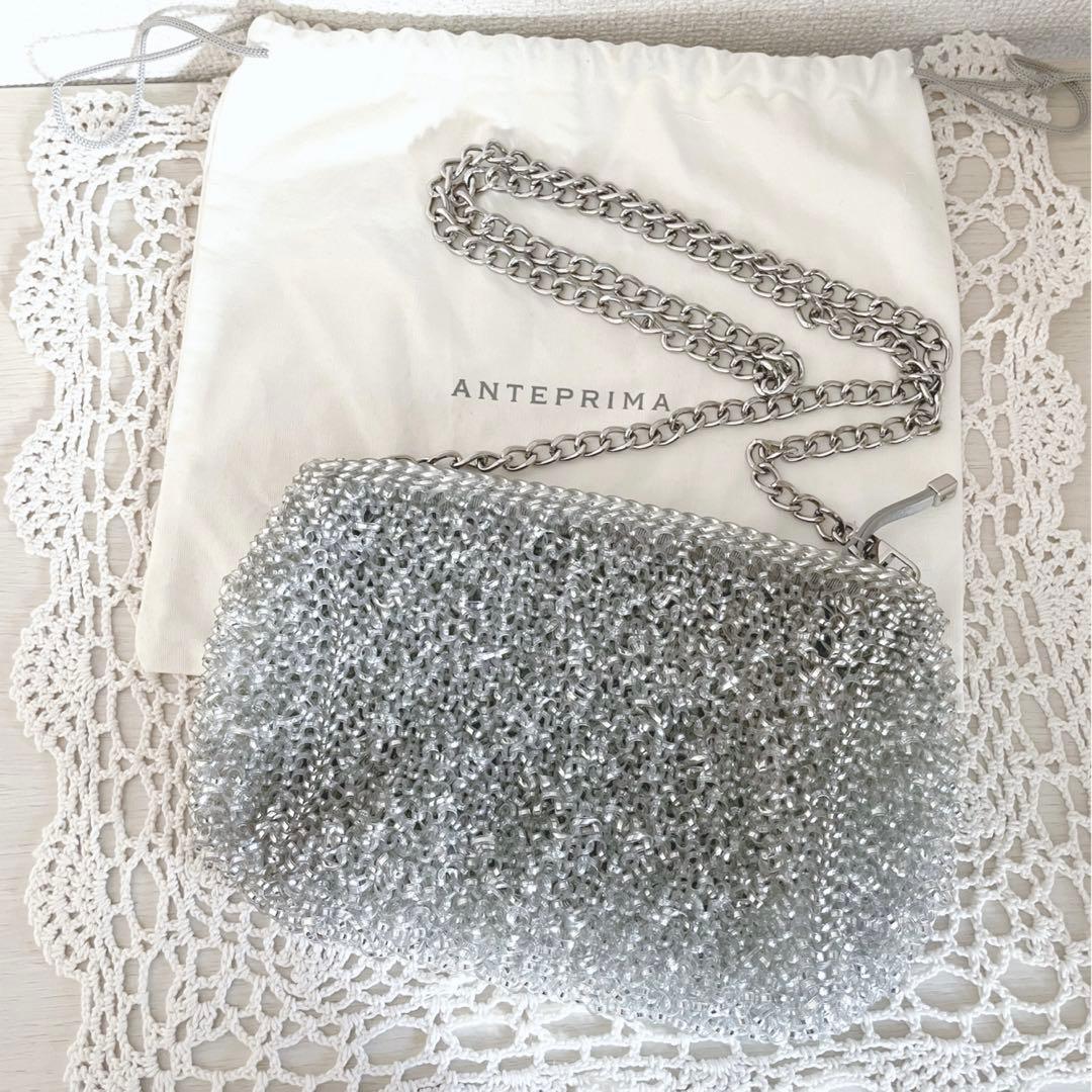 美品　アンテプリマ　ワイヤー　ニュースタンダード　ショルダーバッグ　シルバー