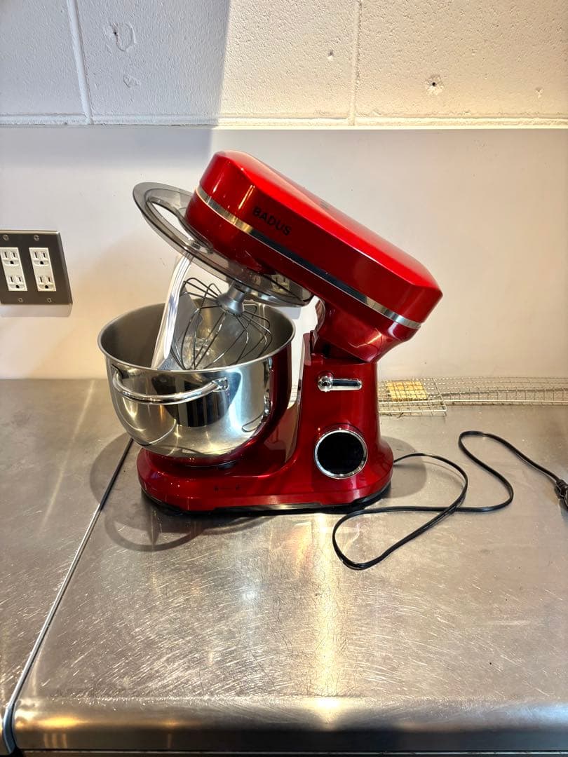 BADUS レッド ミキサー ステンレスボウル付き