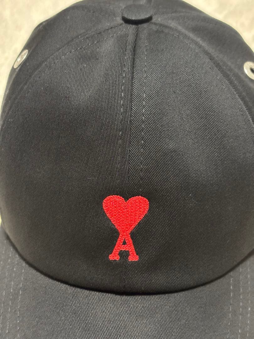 アミパリス　Ami Paris ベースボールキャップ　エンブロイダリー　ブラック