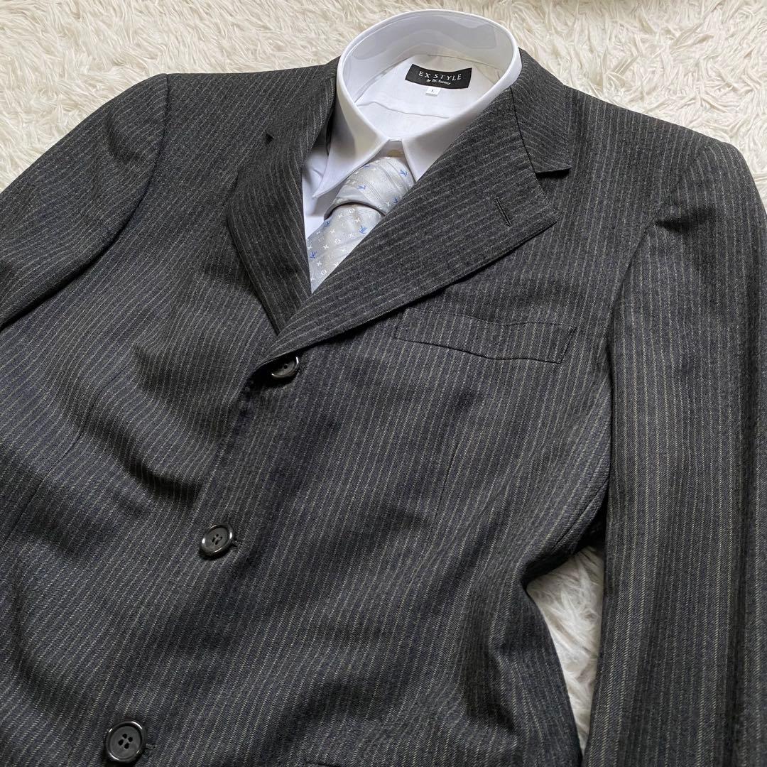 極美品■ブルックスブラザーズ　スーツ　セットアップ　グレー　ストライプ　3B