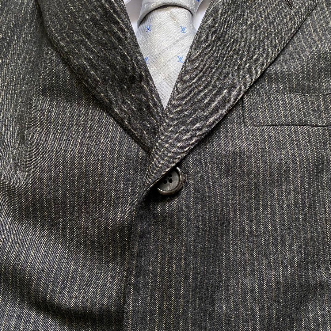 極美品■ブルックスブラザーズ　スーツ　セットアップ　グレー　ストライプ　3B