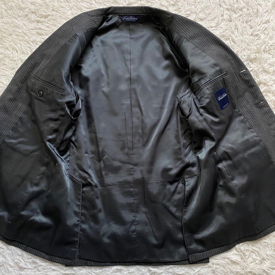 極美品■ブルックスブラザーズ　スーツ　セットアップ　グレー　ストライプ　3B