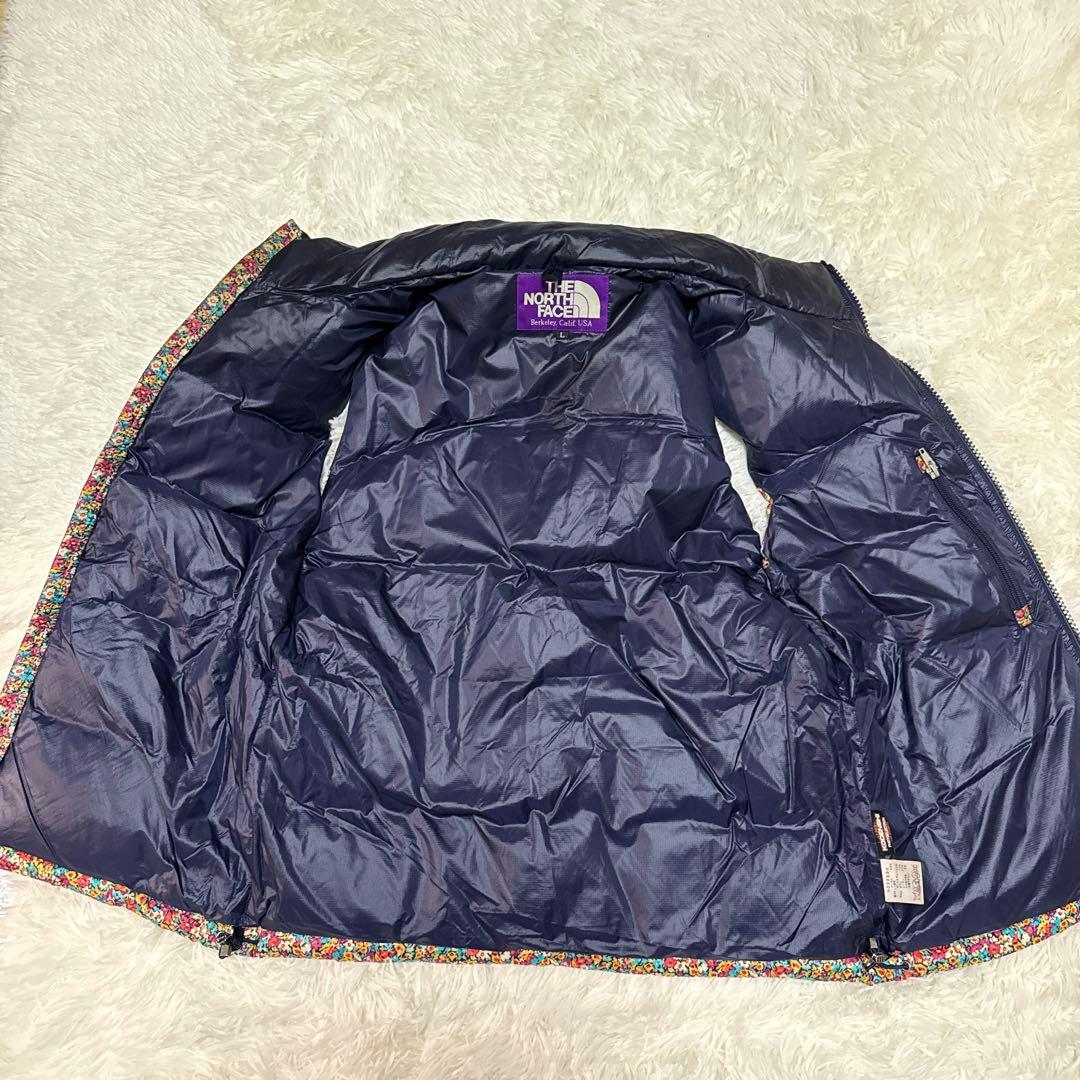 【希少】ノースフェイス　パープルレーベル　ヌプシ　ダウンベスト　花柄　別注　L