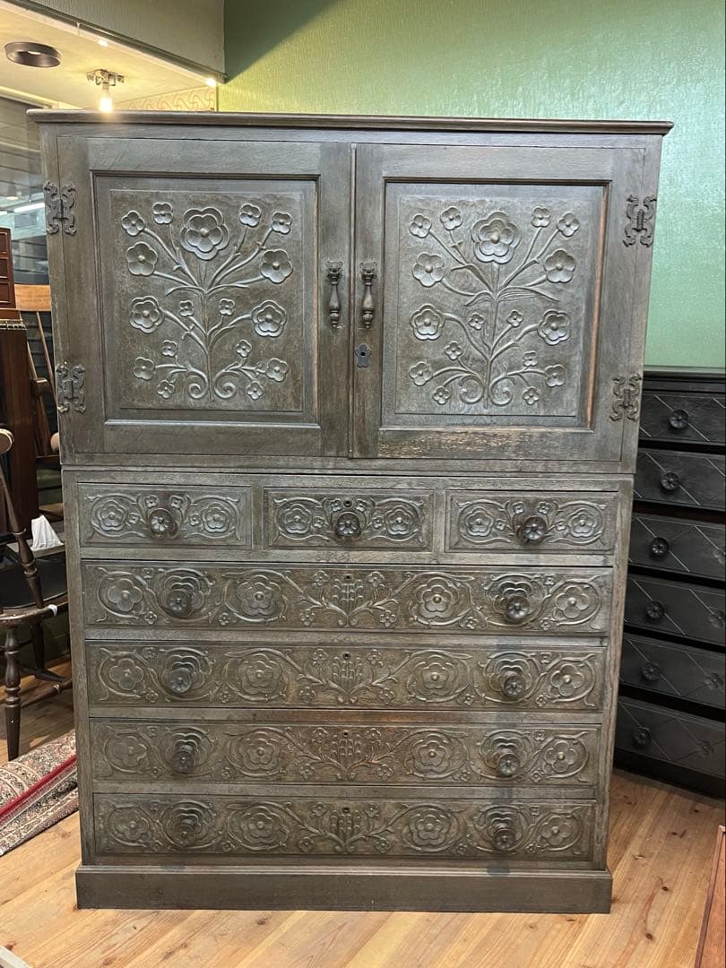 チェスト 着物箪笥 木彫り インテリア 箪笥 昭和レトロ ビンテージ 木製