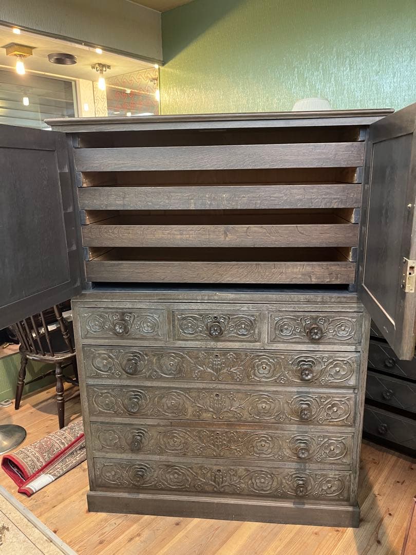 チェスト 着物箪笥 木彫り インテリア 箪笥 昭和レトロ ビンテージ 木製