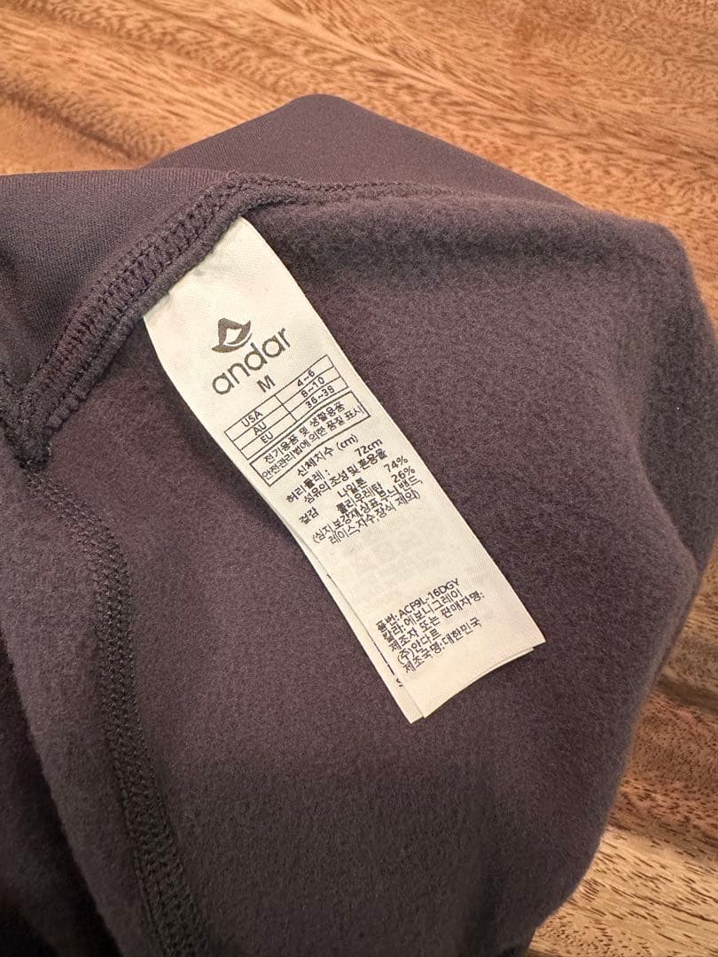 anddar エボニーグレー レギンス M