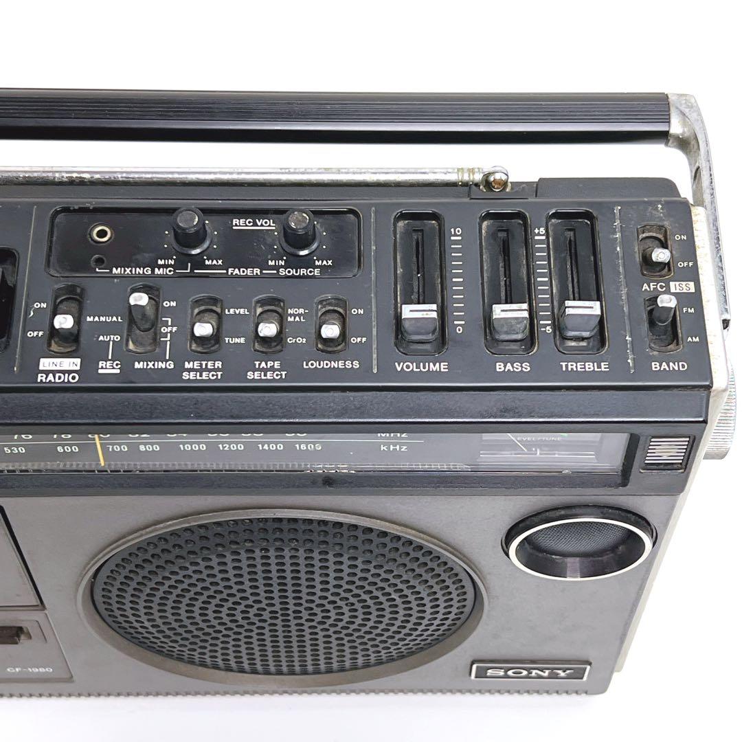 【動作品】 SONY CF-1980 カセット動作OK ラジオ受信OK ラジカセ