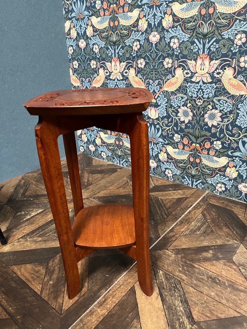 花台 スツール 木製 インテリア 彫刻 木彫り