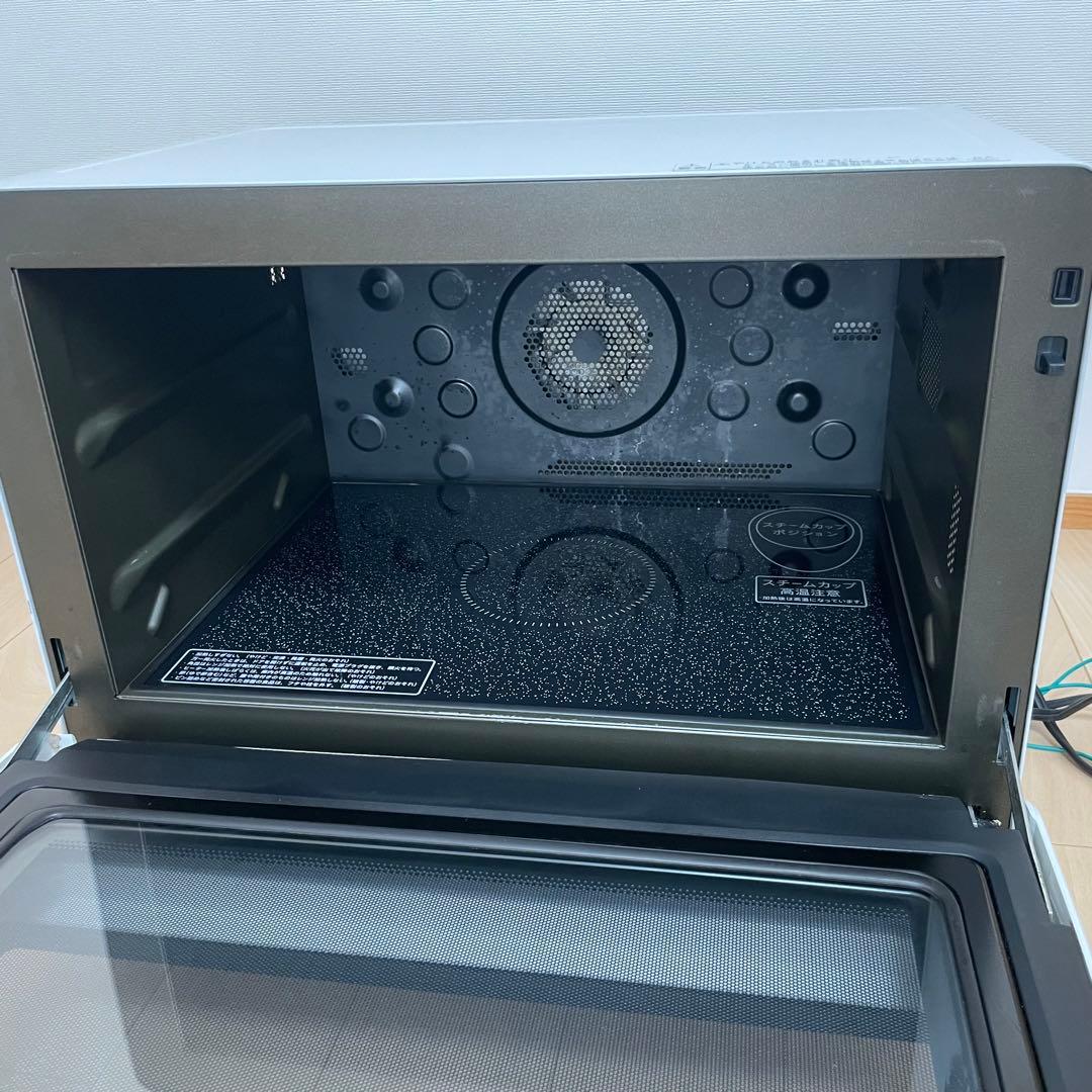 シャープ　加熱水蒸気 スチームオーブンレンジ　ワイド角皿２枚　スチームカップ