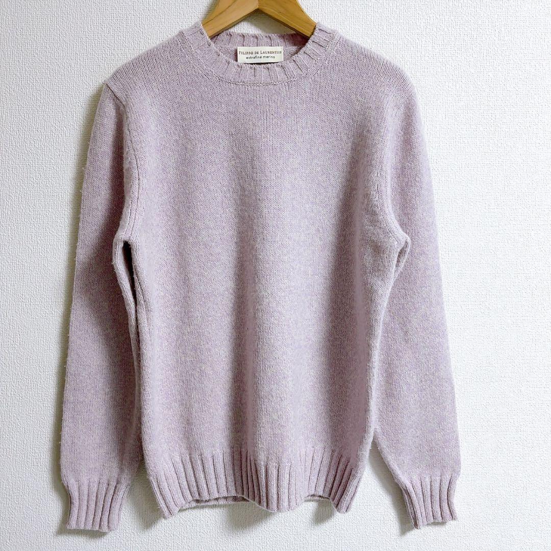 ま*ん様 FILIPPO DE LAURENTIIS✨ラベンダー　クルーネック
