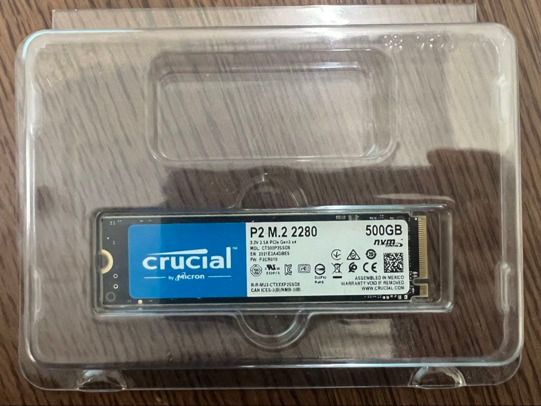 中古 Crucial P2 M.2 2280 500GB SSD