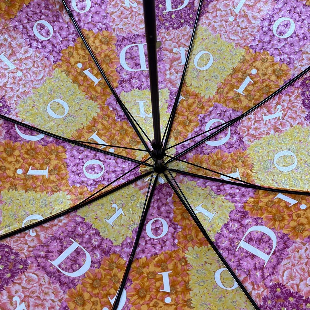 希少　Christian Dior ロゴ総柄　フラワー　花総柄　折りたたみ傘