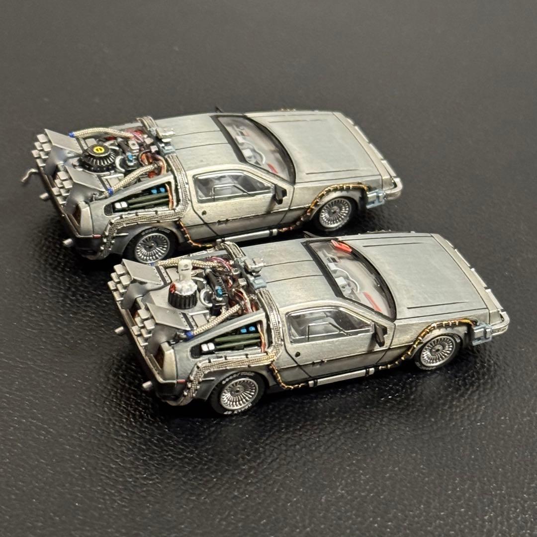 デロリアン Ⅰ&Ⅱカスタム品 1/64 MJモデル バックトゥザフューチャー