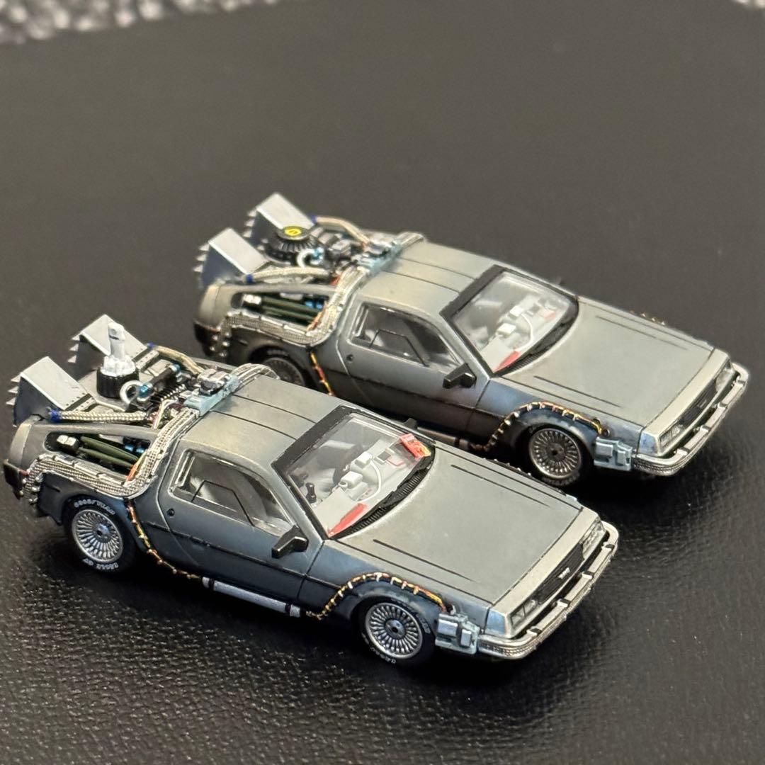 デロリアン Ⅰ&Ⅱカスタム品 1/64 MJモデル バックトゥザフューチャー