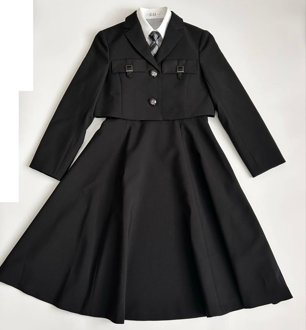 150エルアンノアール卒服女の子入学式ブラック黒フォーマルスーツ