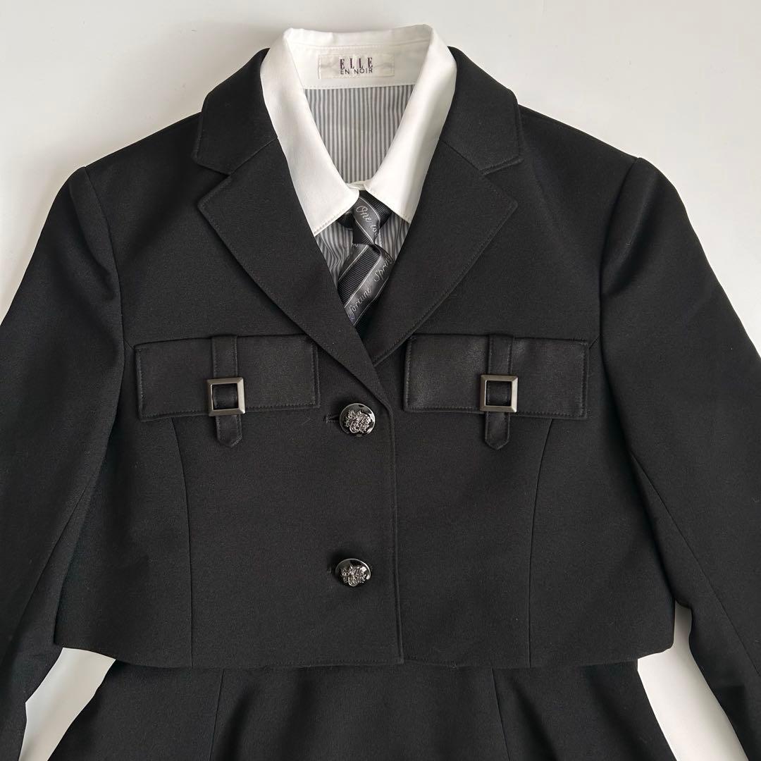 150エルアンノアール卒服女の子入学式ブラック黒フォーマルスーツ