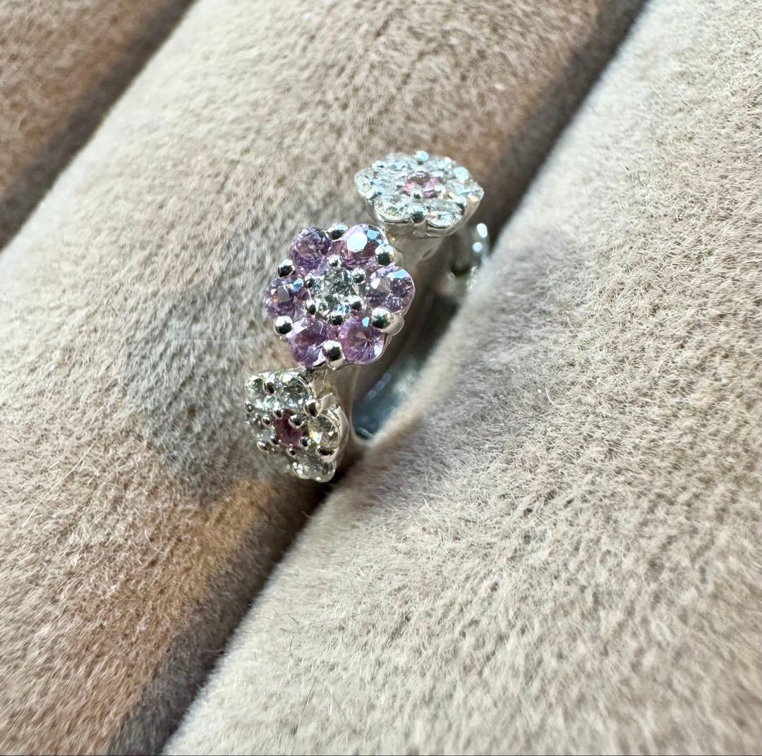 片耳のみ◆ポンテヴェキオ◆K18WG*エントラータ*フラワー*ピアス*ダイヤ