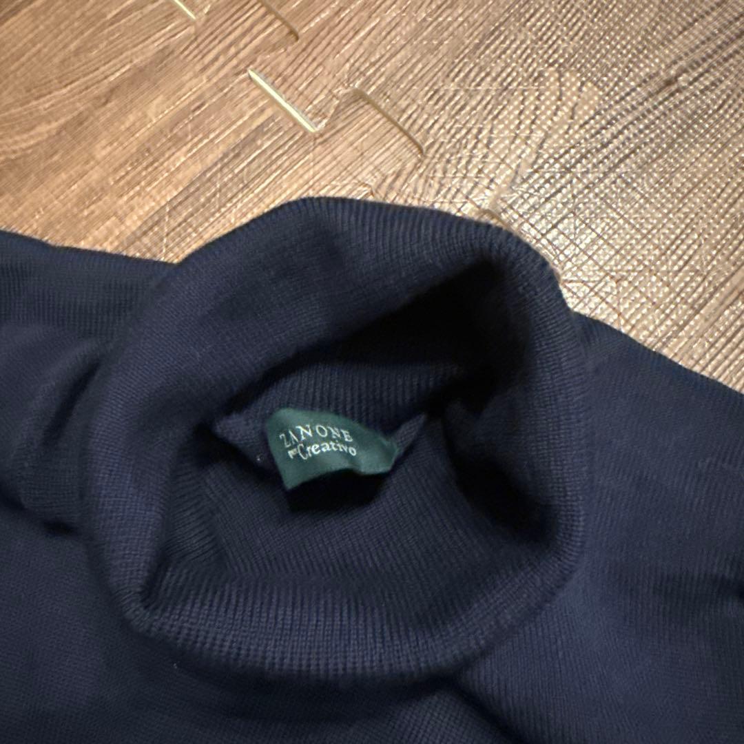 ZANONE タートルネック　46サイズ　ネイビー