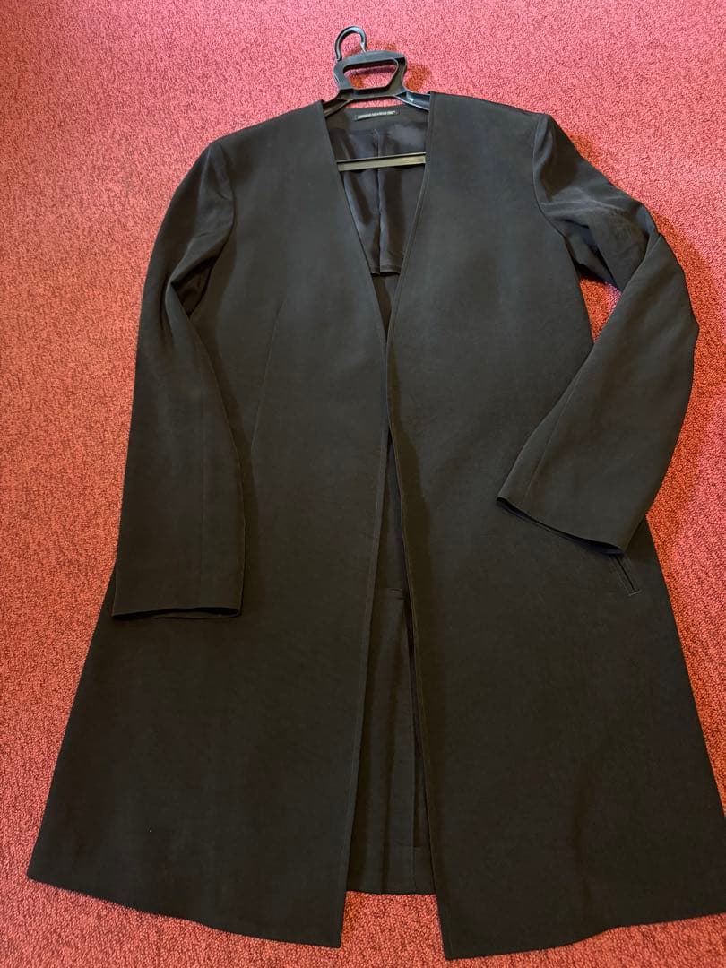 【未使用】Yohji Yamamoto ノーカラー ボタンレス ロングコート