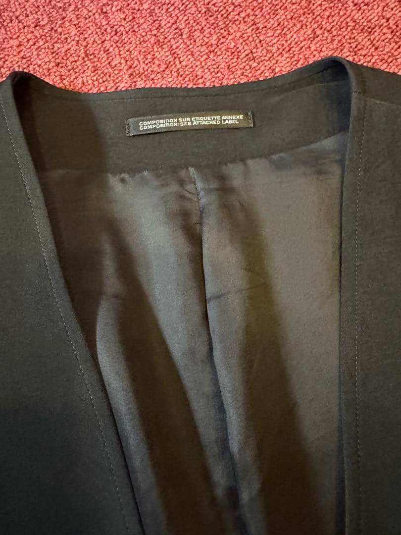 【未使用】Yohji Yamamoto ノーカラー ボタンレス ロングコート