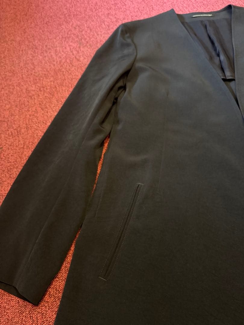 【未使用】Yohji Yamamoto ノーカラー ボタンレス ロングコート