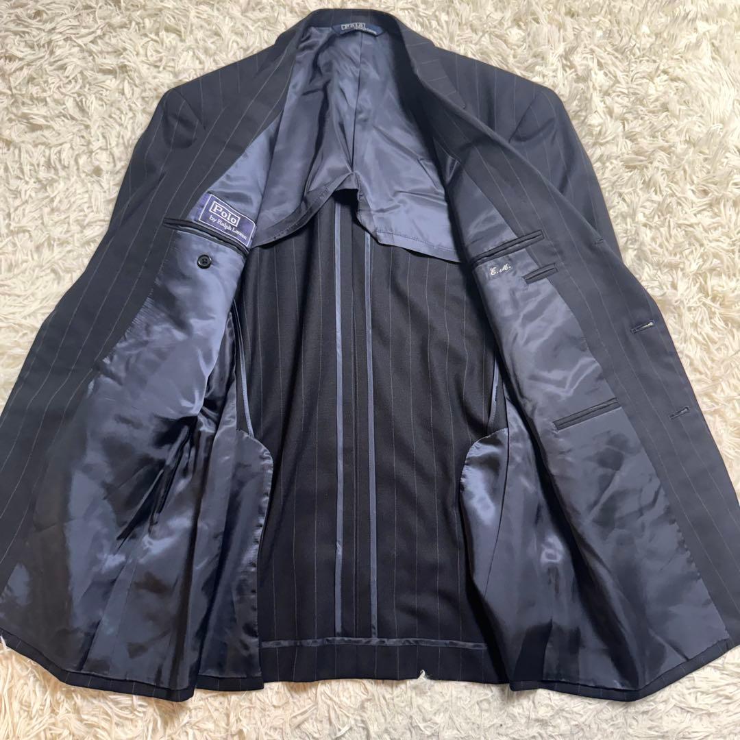 90s ポロバイラルフローレン ビンテージスーツセットアップ　ストライプ　AB6