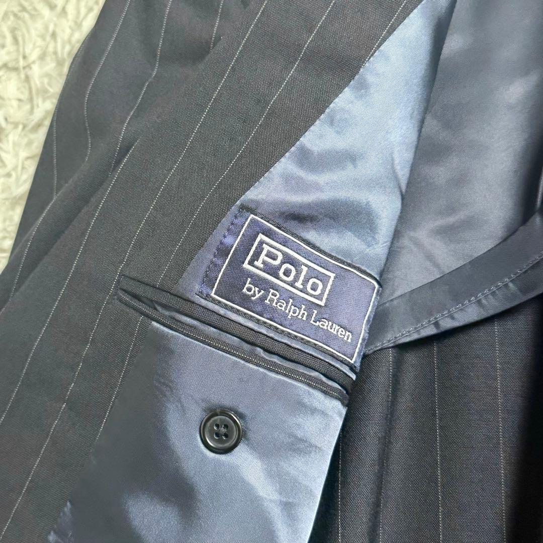 90s ポロバイラルフローレン ビンテージスーツセットアップ　ストライプ　AB6