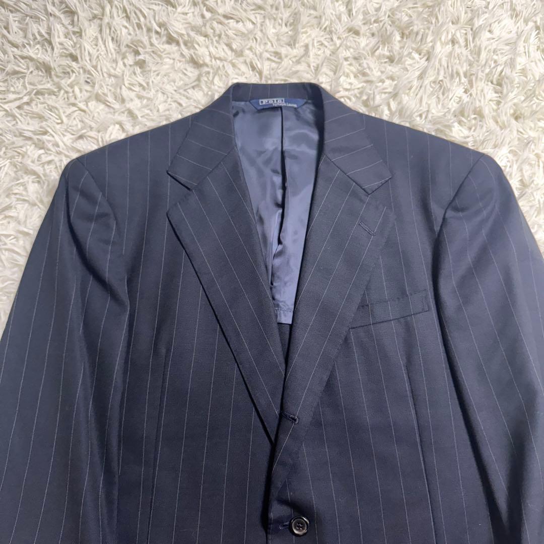 90s ポロバイラルフローレン ビンテージスーツセットアップ　ストライプ　AB6