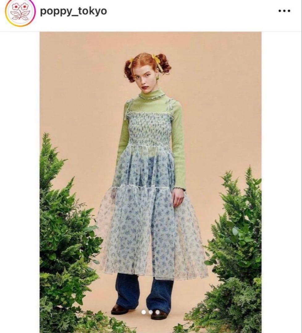 【土日限定価格】Poppy 花柄チュールワンピース あさぎーにょ