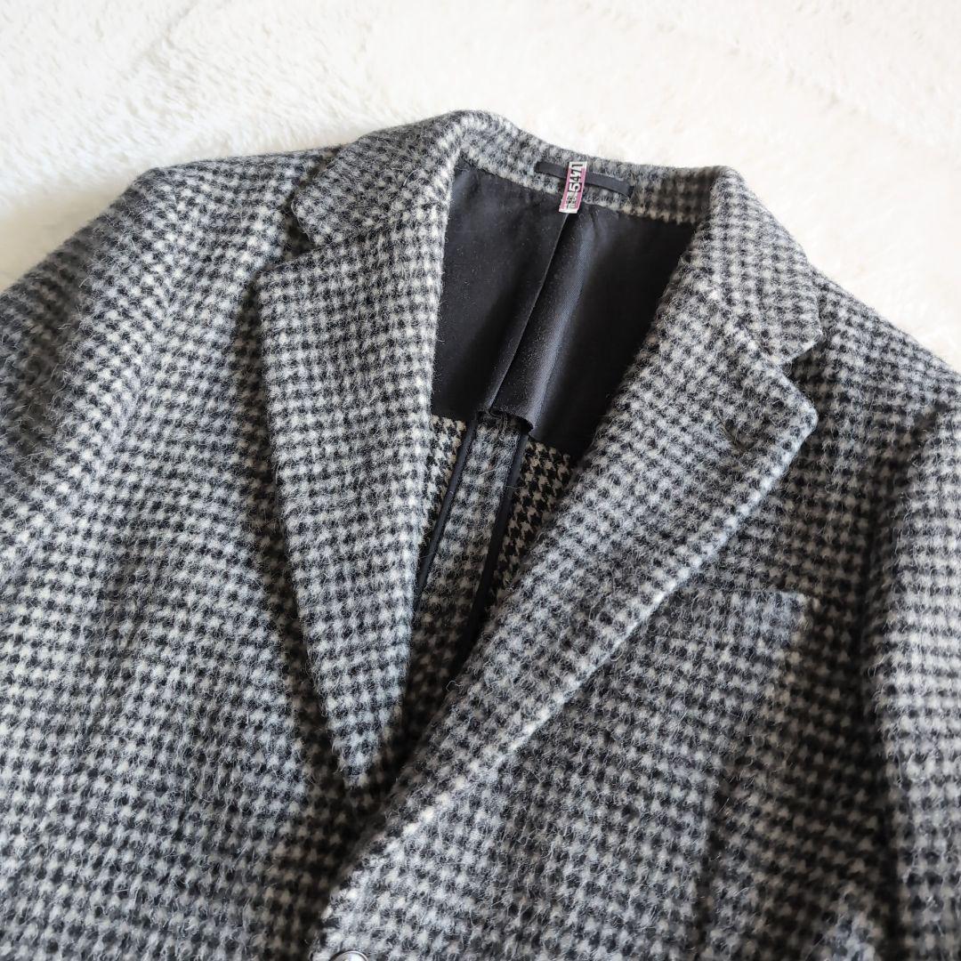 美品 トゥモローランド アルパカ混 千鳥格子 秋冬 テーラードジャケット 白 黒