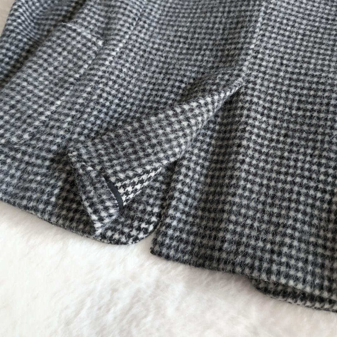 美品 トゥモローランド アルパカ混 千鳥格子 秋冬 テーラードジャケット 白 黒