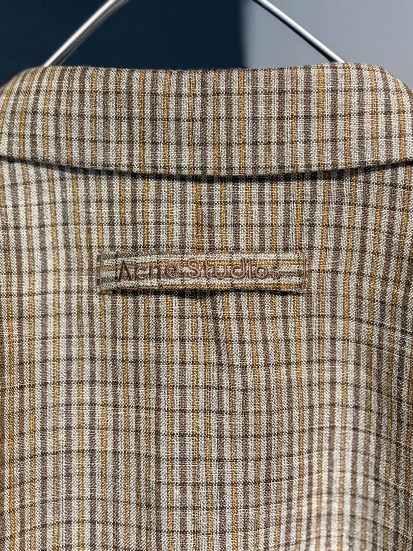 acne studious グレンチェックシングルブレスト テーラードジャケット