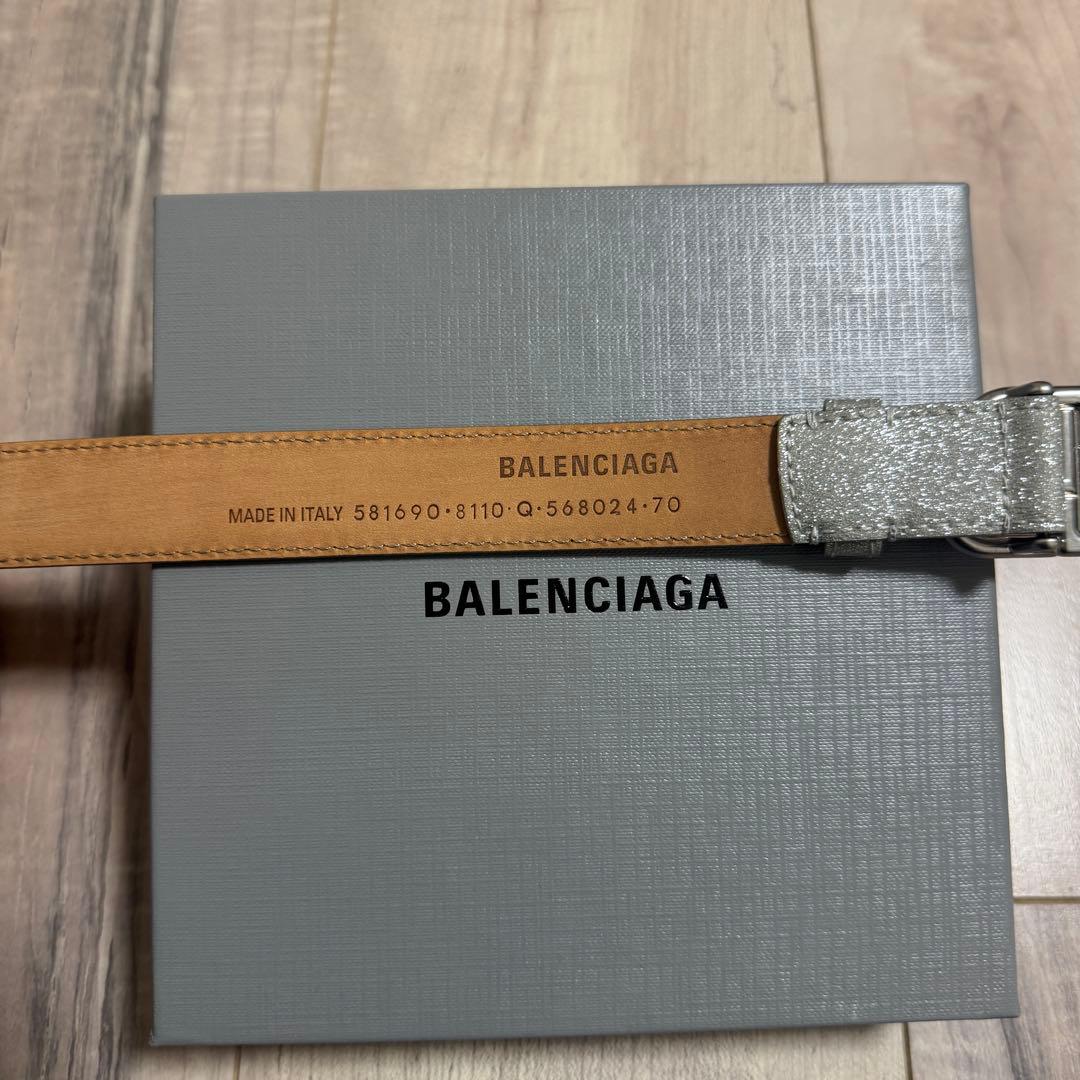 BALENCIAGA シルバー レザーベルト