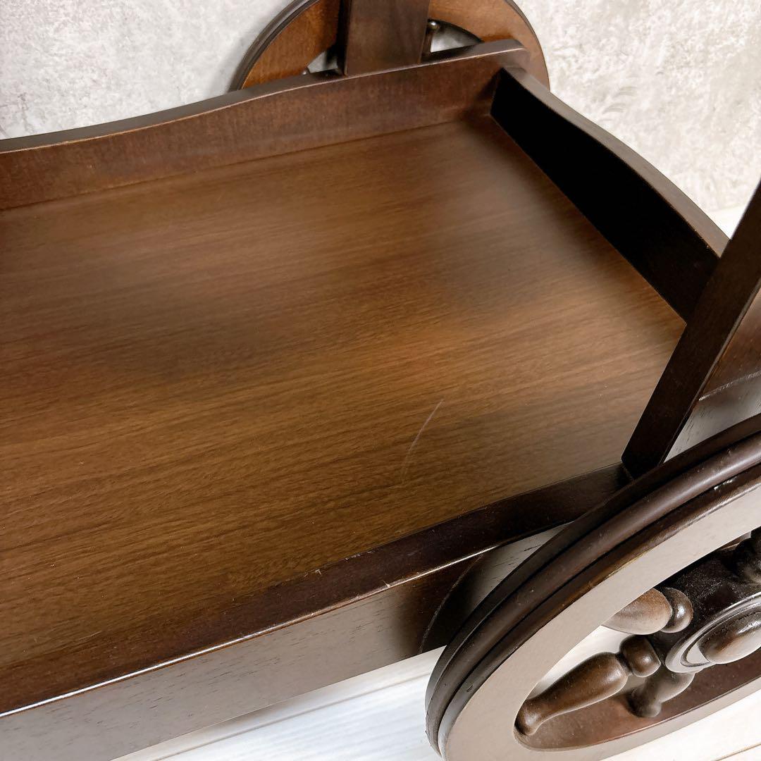 美品 karimoku カリモク キッチンワゴン 車輪 コロニアル アンティーク