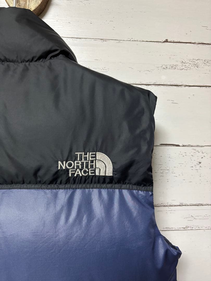 ノースフェイス ヌプシ ダウンベスト Ｍ 紺黒 700 ツートンカラー 切り替え