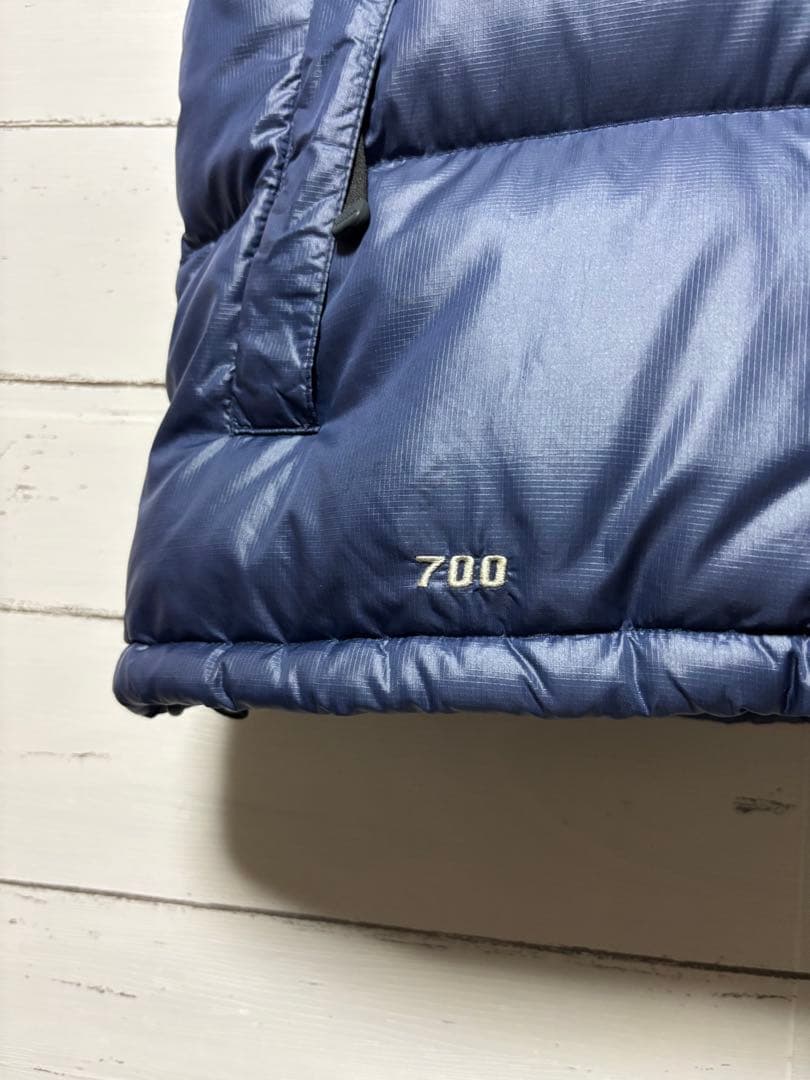 ノースフェイス ヌプシ ダウンベスト Ｍ 紺黒 700 ツートンカラー 切り替え