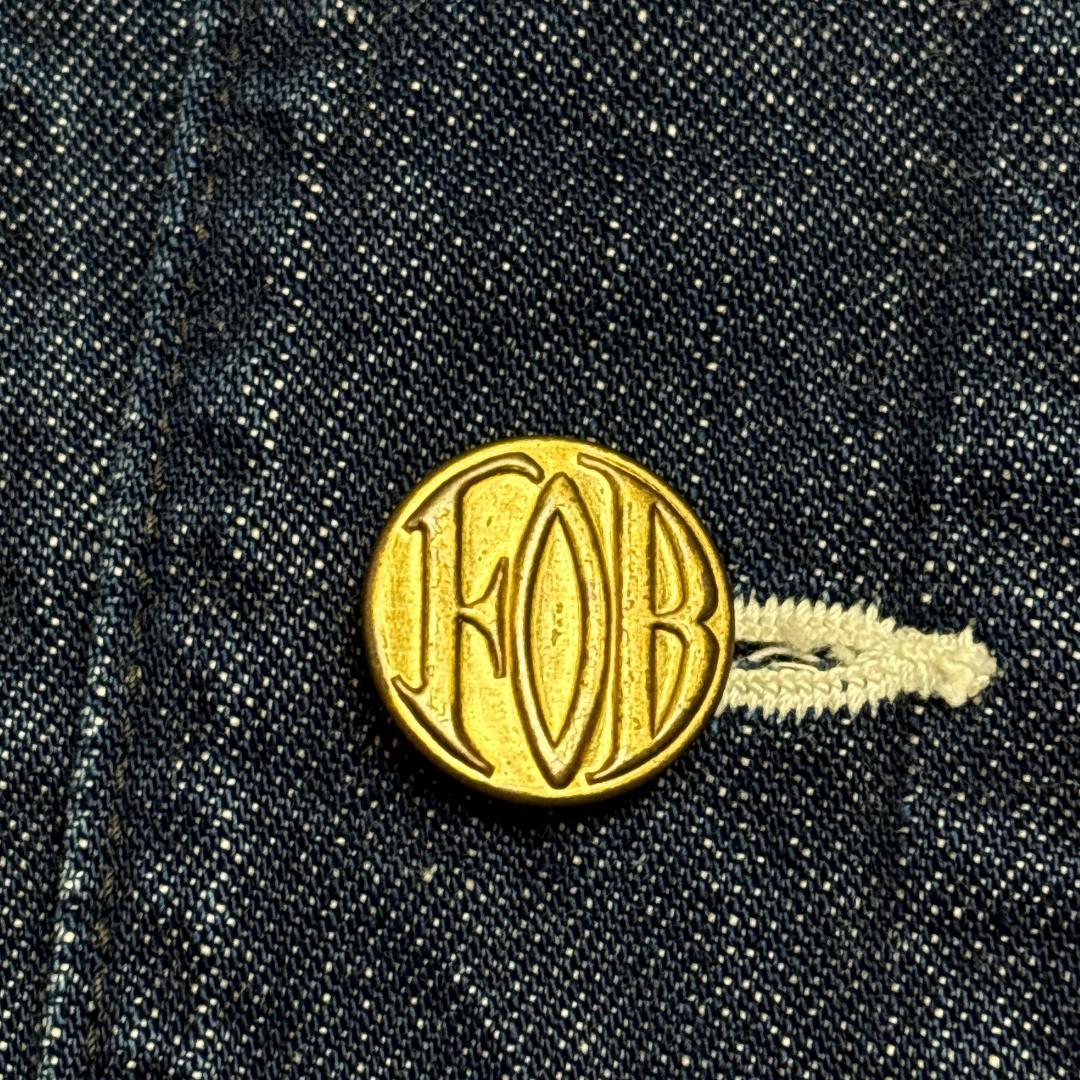 美品 FOBFACTORY N&W 復刻 カバーオール S 濃紺 チェンジボタン