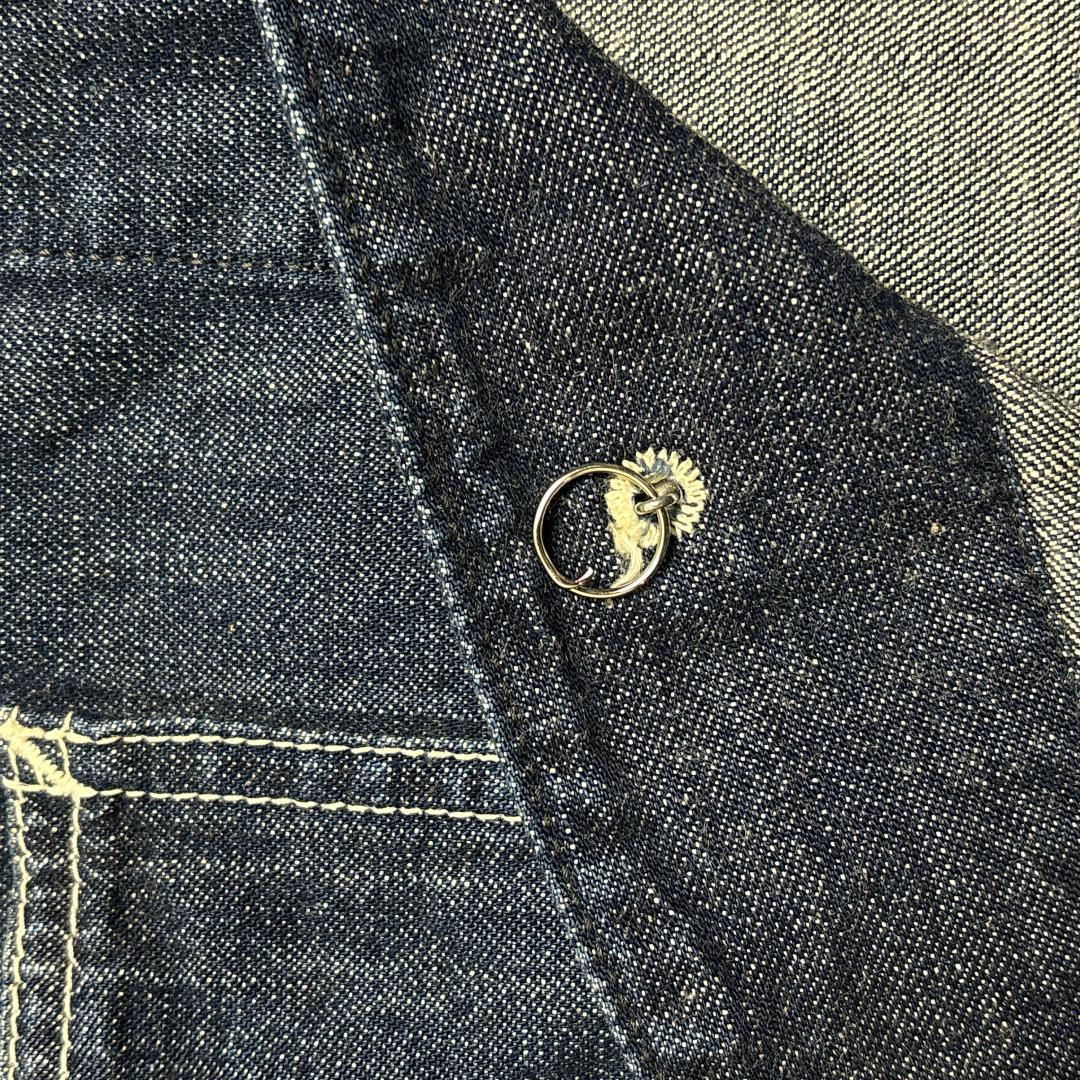 美品 FOBFACTORY N&W 復刻 カバーオール S 濃紺 チェンジボタン