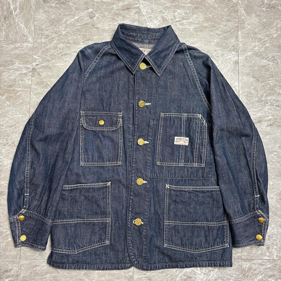 美品 FOBFACTORY N&W 復刻 カバーオール S 濃紺 チェンジボタン