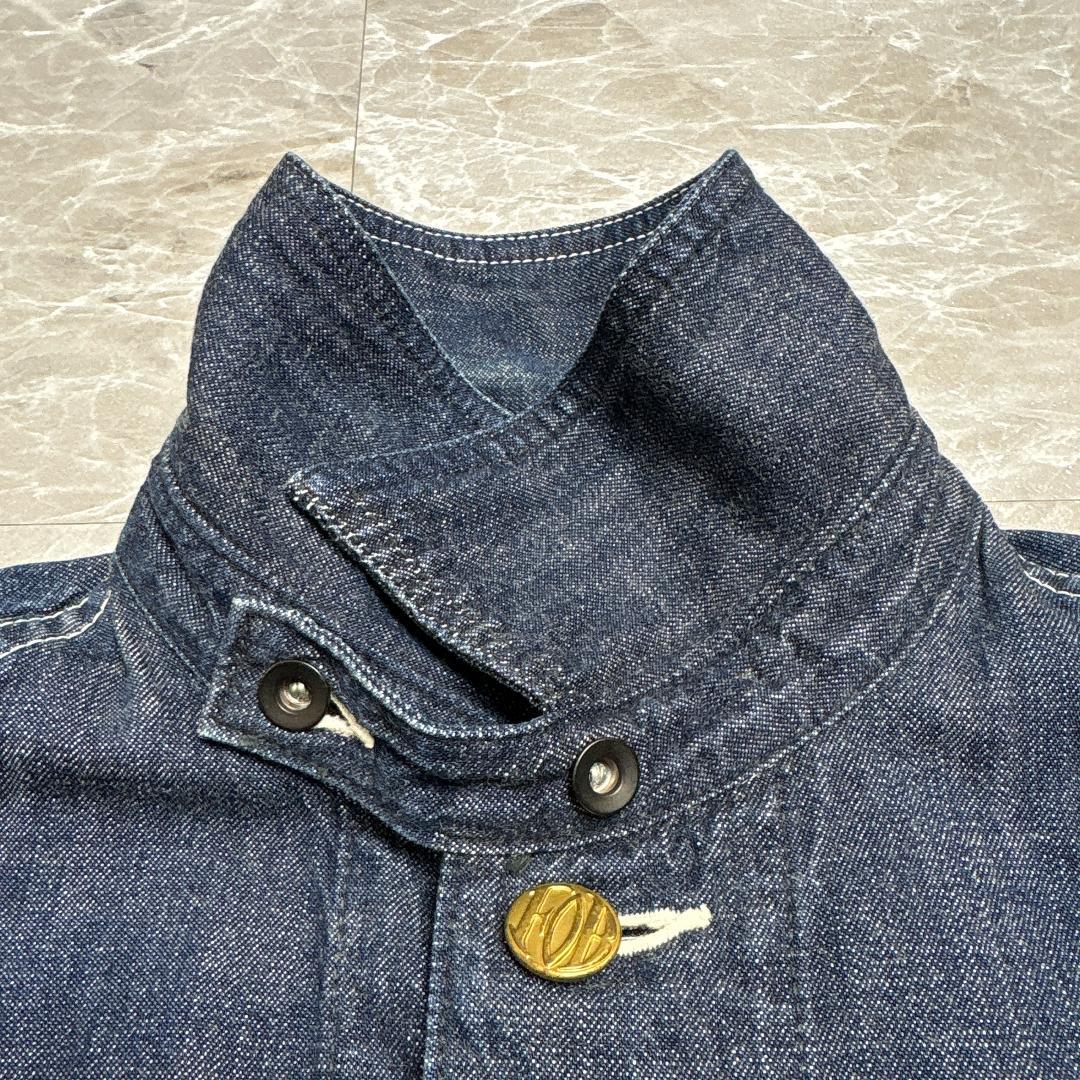 美品 FOBFACTORY N&W 復刻 カバーオール S 濃紺 チェンジボタン