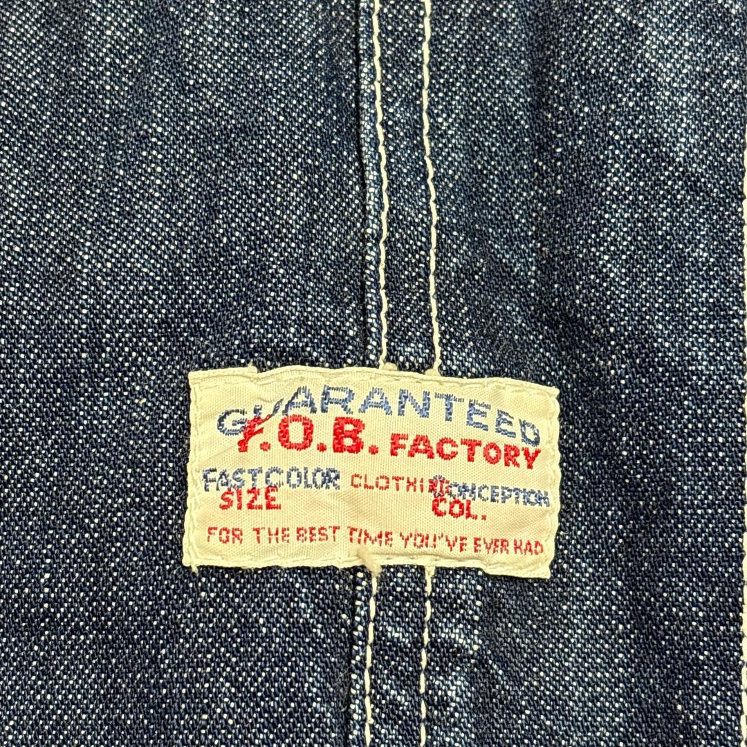 美品 FOBFACTORY N&W 復刻 カバーオール S 濃紺 チェンジボタン