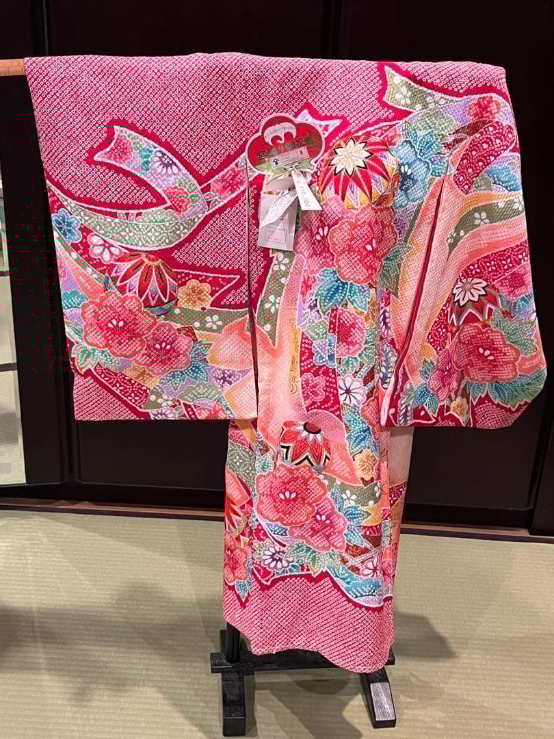 正絹総絞りお宮参り女児掛け着　未使用品