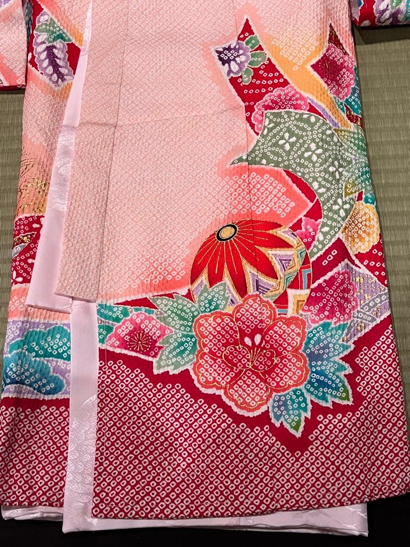 正絹総絞りお宮参り女児掛け着　未使用品