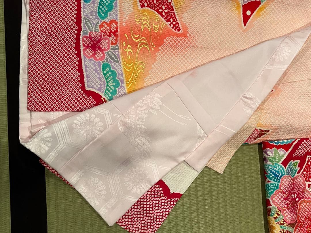 正絹総絞りお宮参り女児掛け着　未使用品