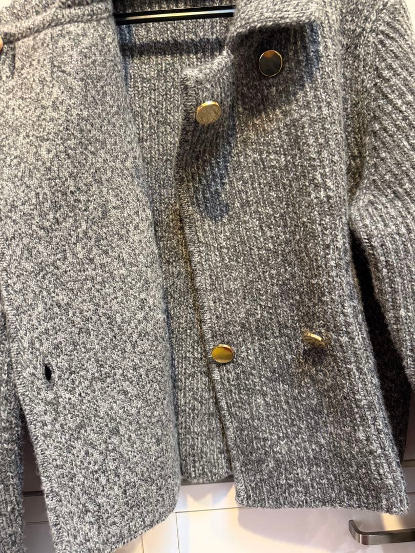 アナイ　スーパージロン襟付きカーディガン