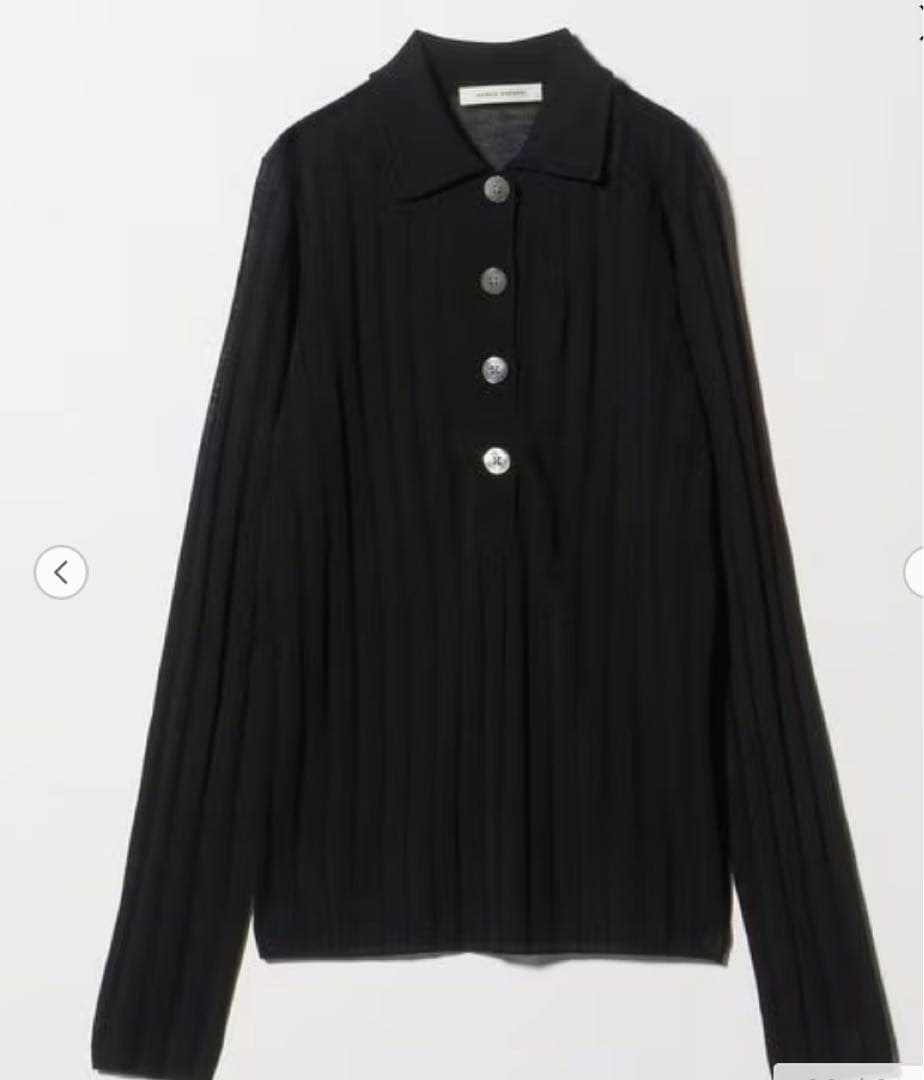 AETHEM MATOPH ブラック長袖ポロシャツ