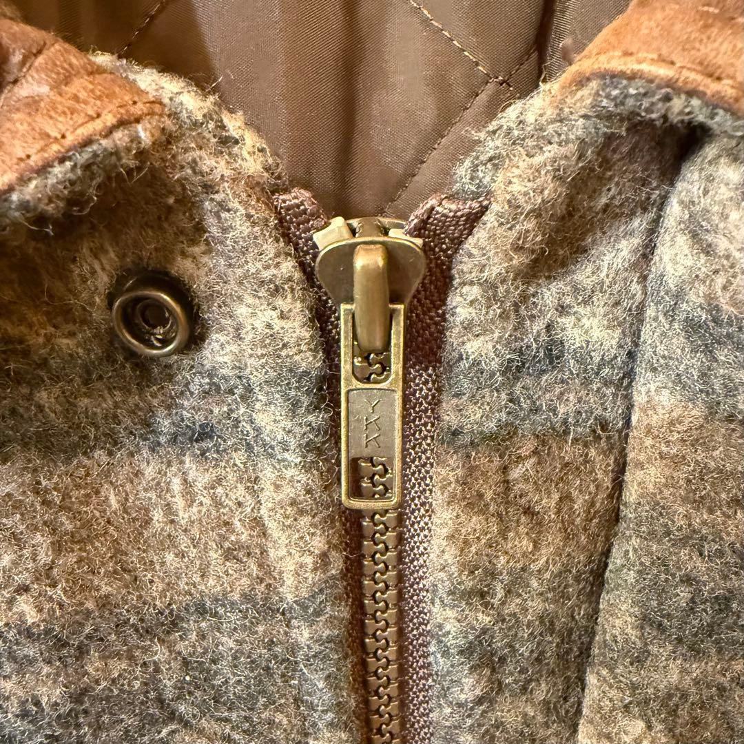 90s カナダ製　NORTHWOODS ウールレザーコンビカバーオール